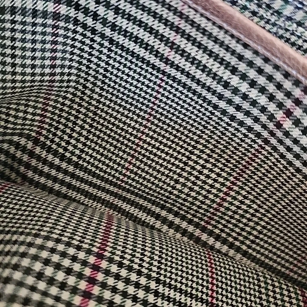 NEW Jack Georges Purse Buffed Leather Large Crossbody Bag Plaid - Picture 10 of 11